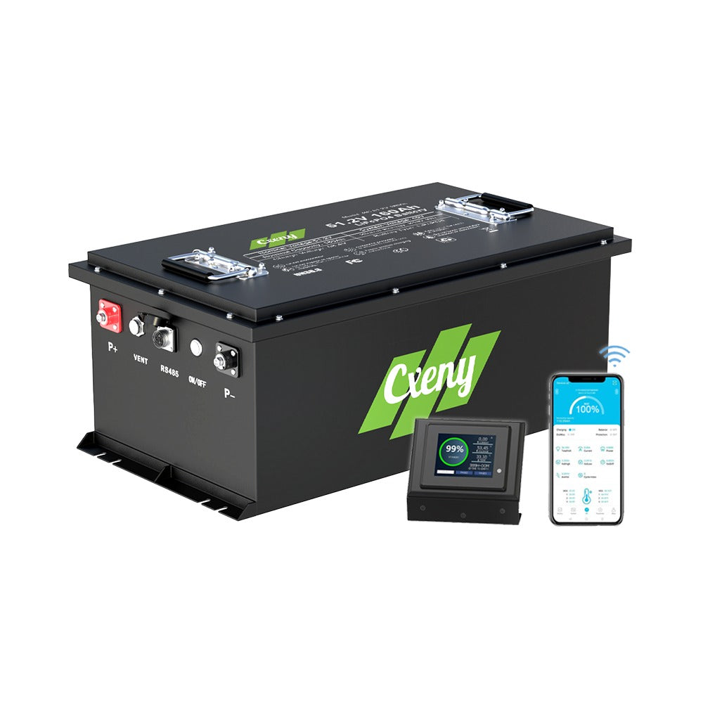 Cxeny 48V 160Ah Lithium Golf Cart Battery 200A Bluetooth BMS With Touch Monitor