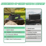 Cxeny 24V 200Ah Lithium Battery 5.12Kwh LiFePO4 8000+ Cycles Built-in 200A BMS