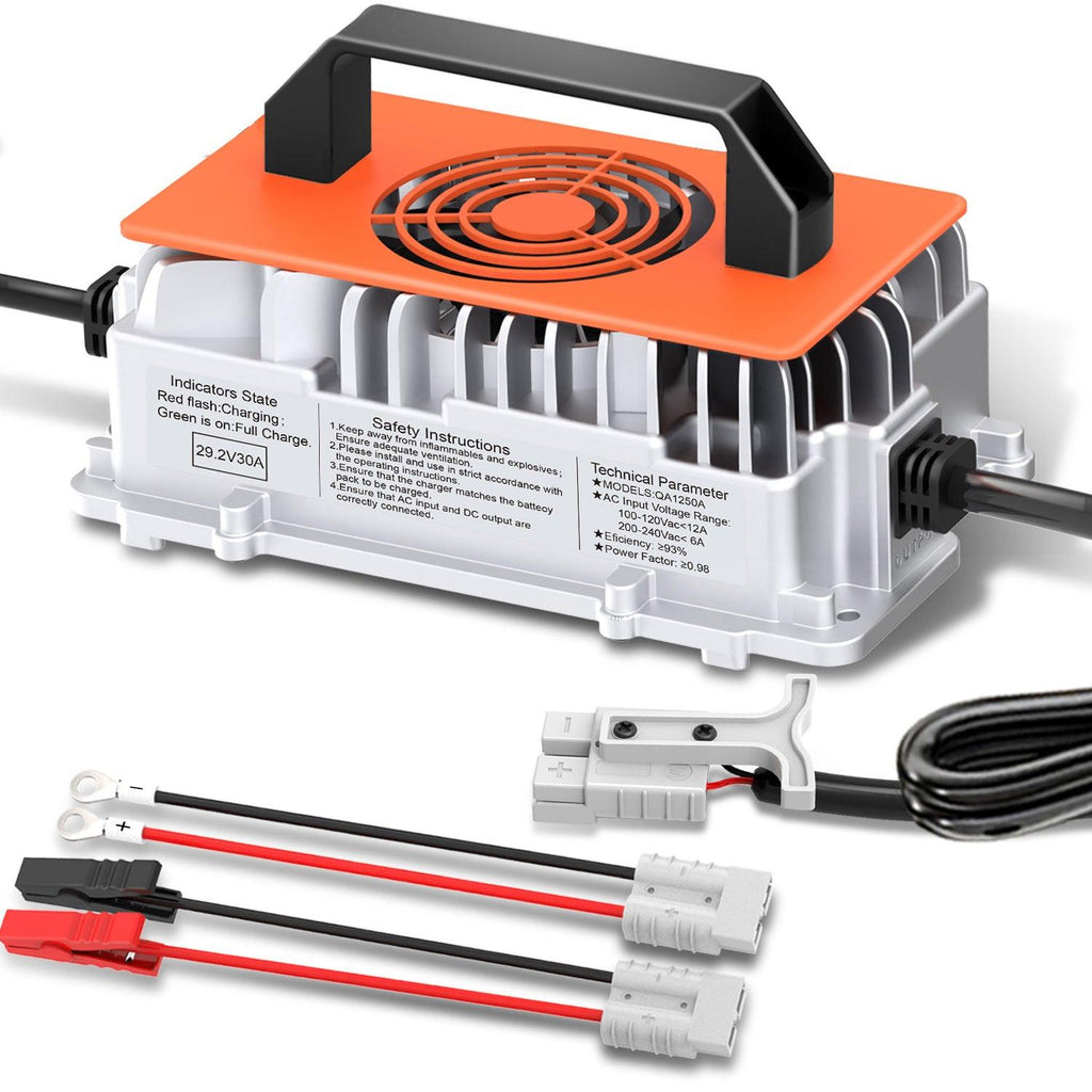 Cxeny 29.2V 30A Lithium Battery Charger IP65 Waterproof Multiple Safety Protection Features