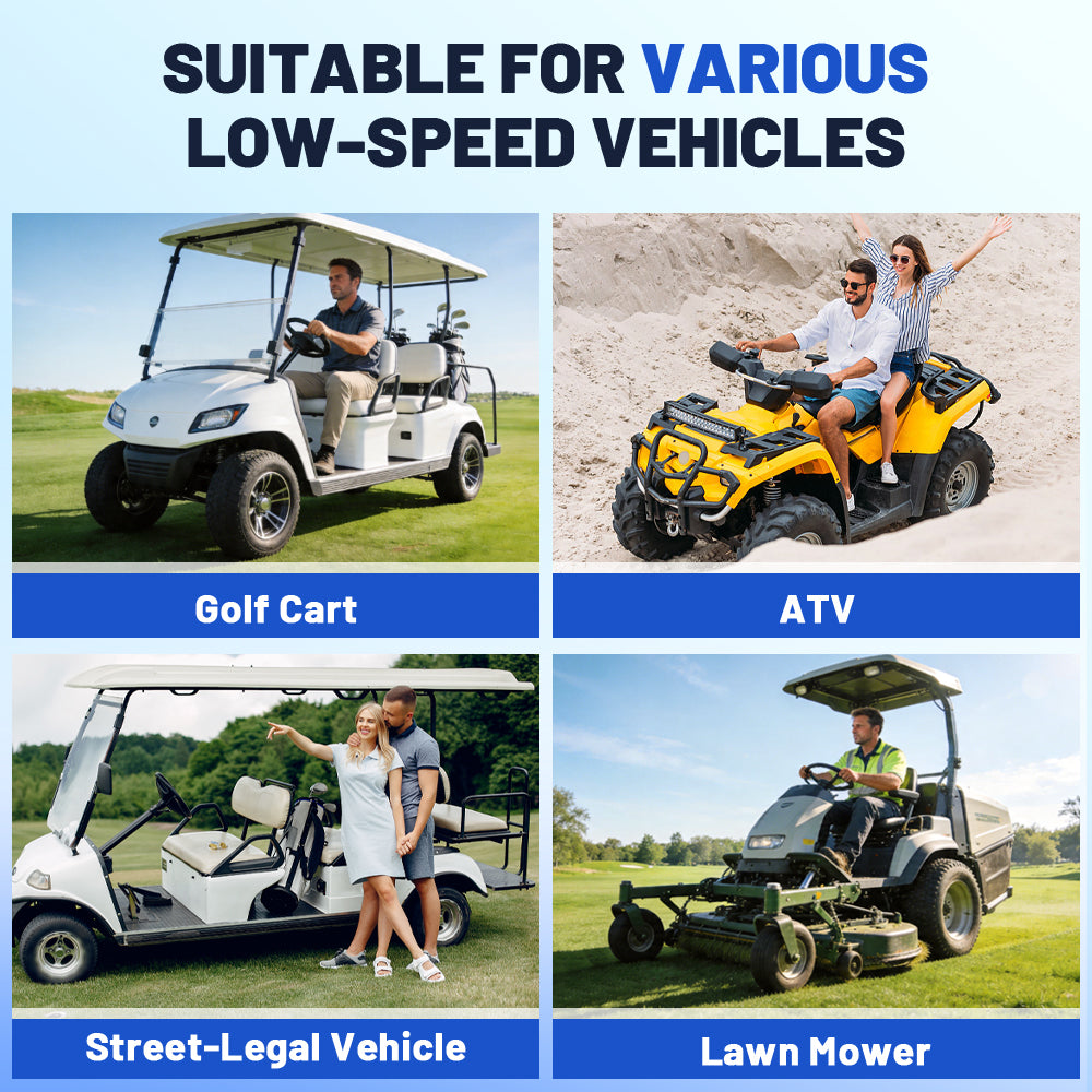 CXENY 51.2V 125Ah LiFePO4 battery for golf cart, ATV, lawn mower and low-speed vehicles