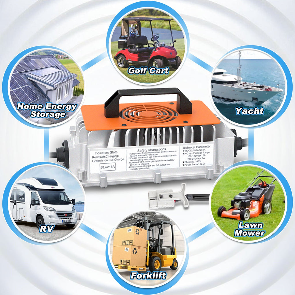 Cxeny 58.4V 18A Lithium Battery Charger IP65 Waterproof Safety Protection For Golf Cart Battery